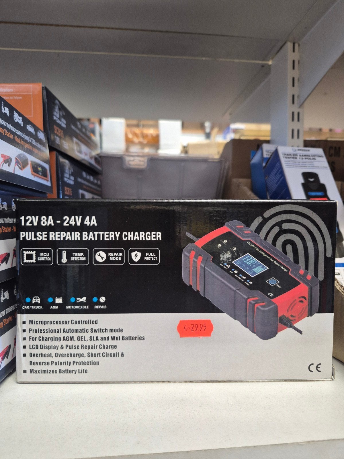 12V 8A - 24V 4A Puls Reparatie Acculader Nieuw!!!, Nieuw