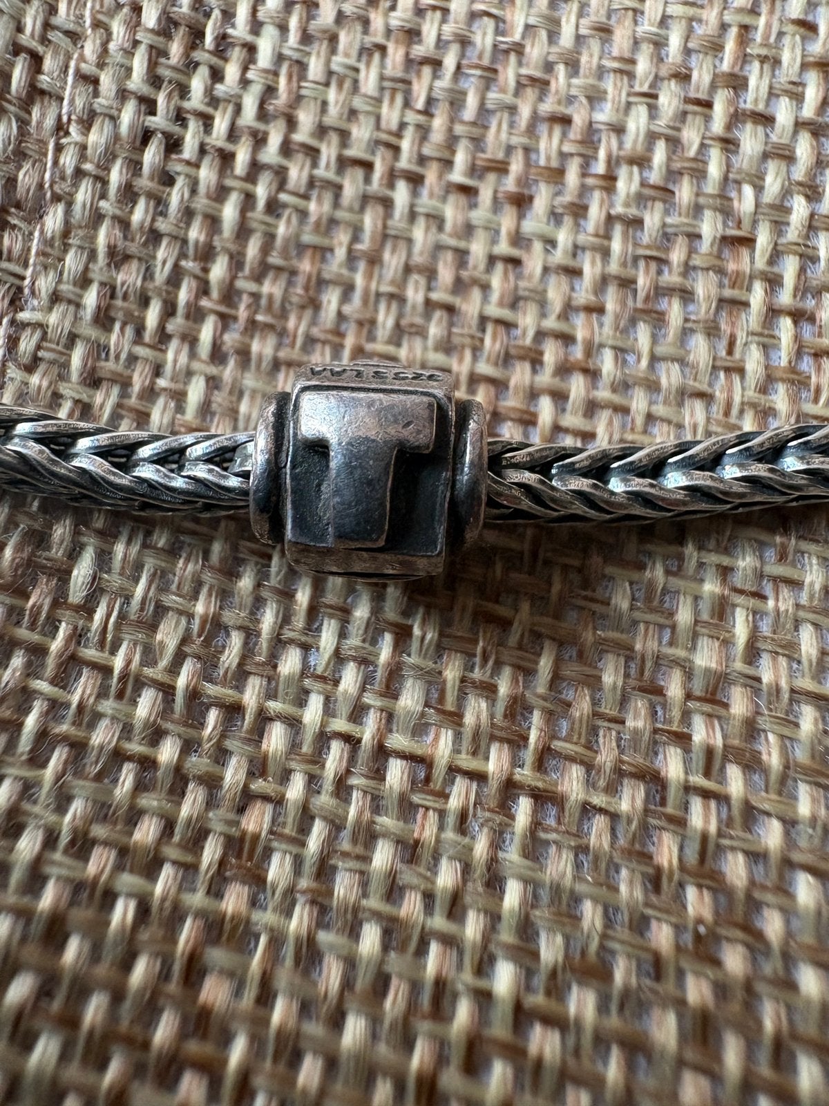 Trollbeads oude alfabet letter T, Verzenden, Nieuw, Zilver, Trollbeads