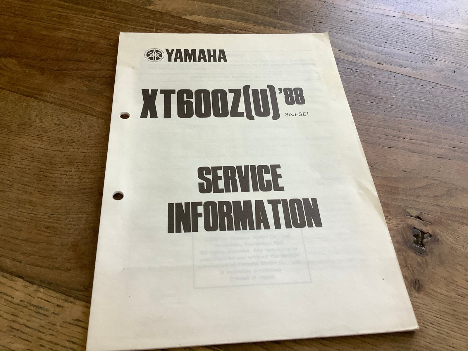 Yamaha XT600Z(U) '88 Service Informatie Handleiding. (103), Ophalen of Verzenden, Yamaha