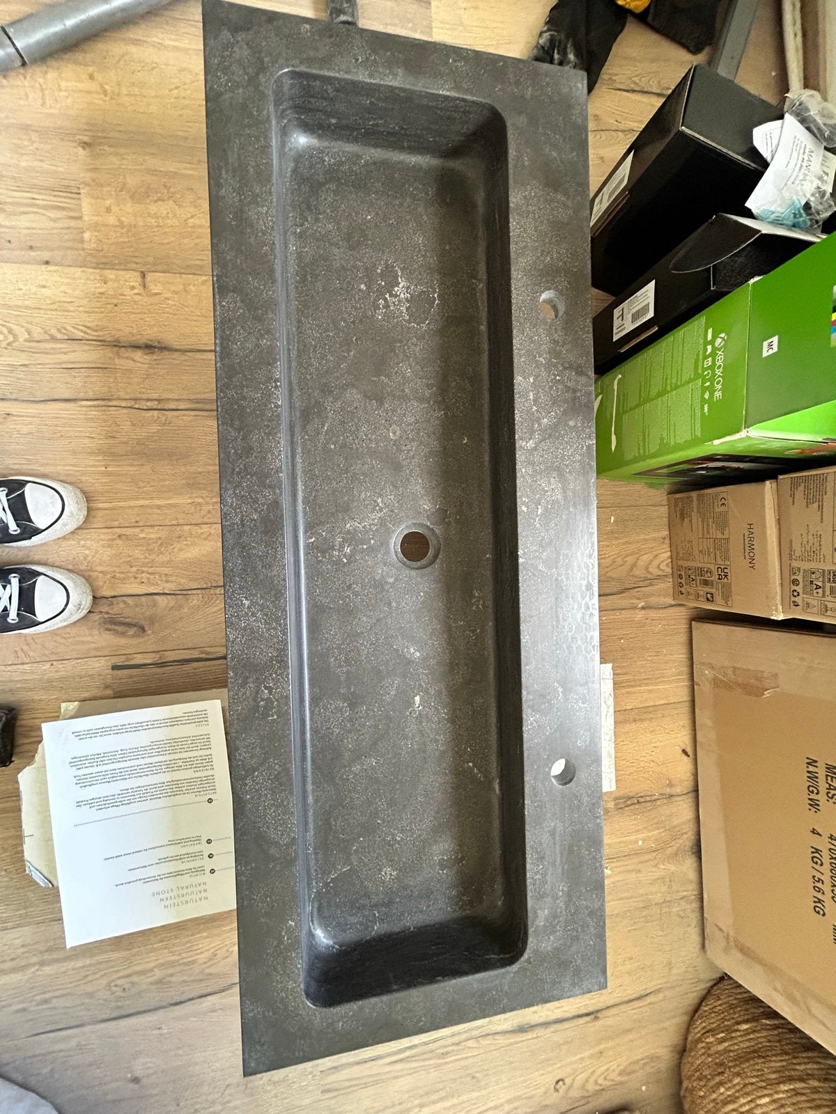 Natuursteen wasbak voor badkamer - Nieuw, Huis en Inrichting, Ophalen, 100 tot 150 cm, Zo goed als nieuw, Minder dan 100 cm