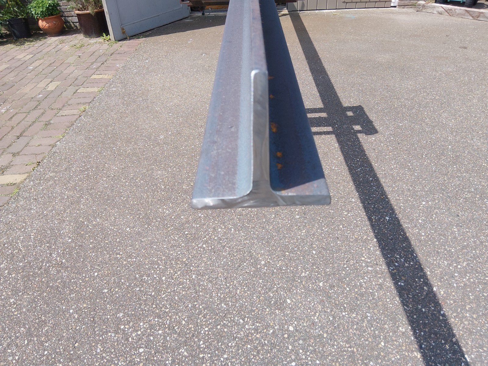 Stalen T-balk - 5.3 meter, Doe-het-zelf en Verbouw, Metalen, Ophalen, Gebruikt, IJzer