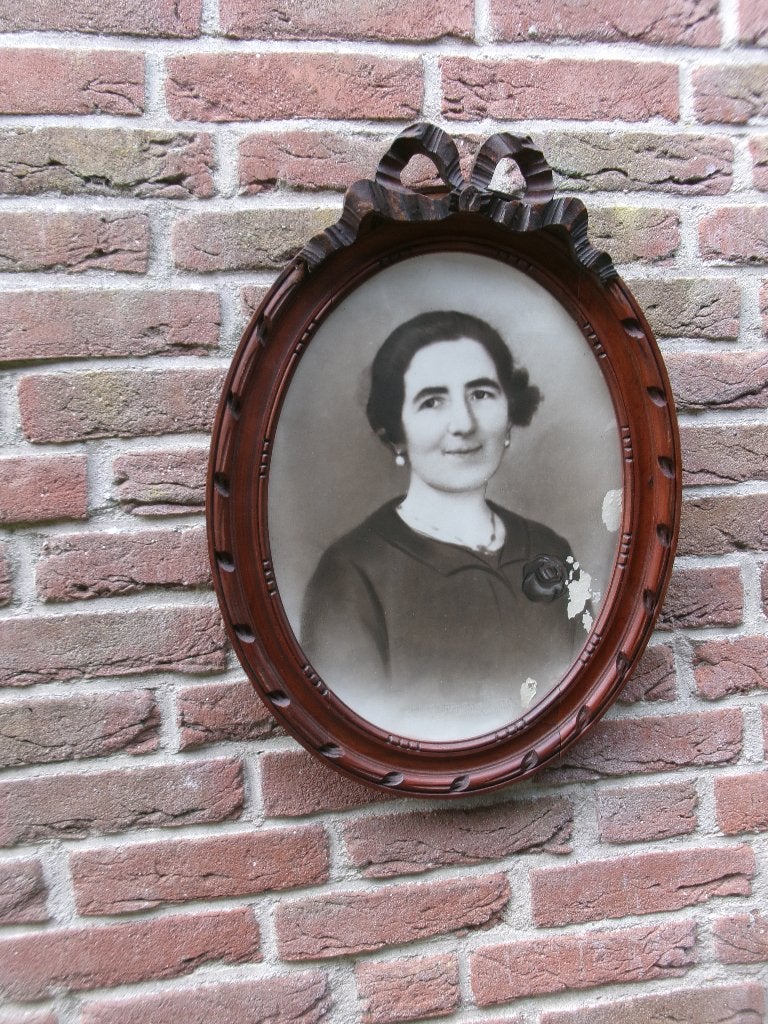 Prachtige antieke jaren 30 Franse ovale houten striklijst, Ophalen of Verzenden