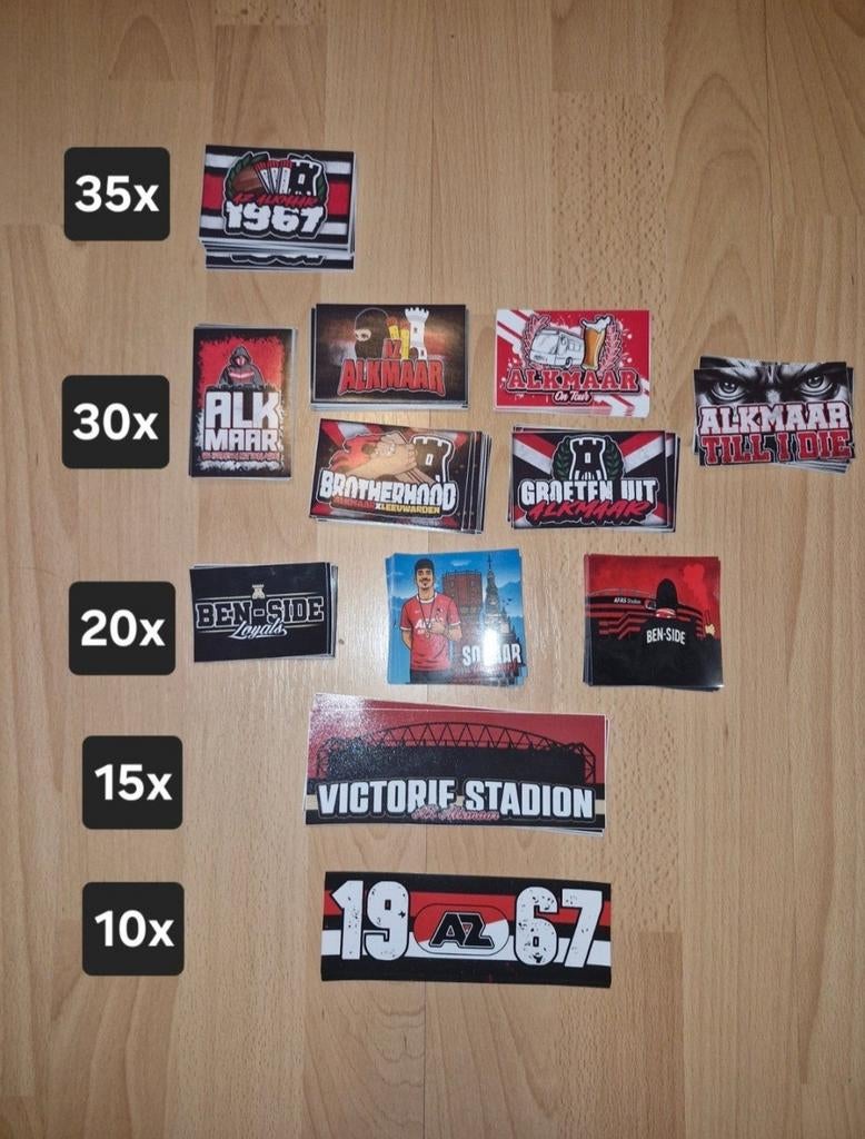 AZ Alkmaar stickers, Ophalen of Verzenden, Nieuw, Meerdere stickers