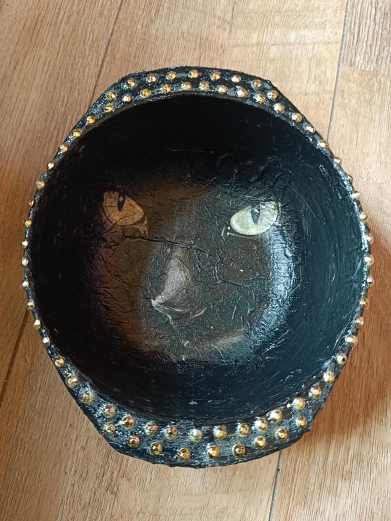 Zwarte kat, Ophalen of Verzenden, Nieuw, Rond, Overige materialen