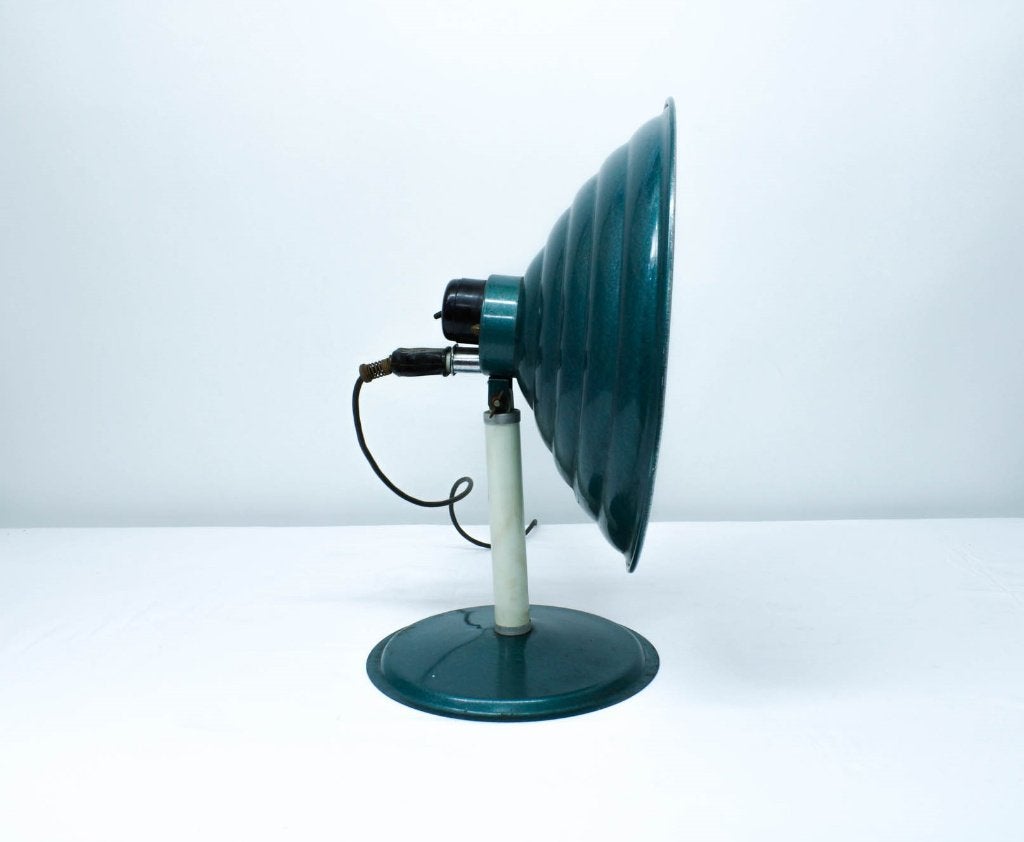 Vintage Industriële Tafellamp - Groen Metaal, Huis en Inrichting, Bureaulamp, Gebruikt, Groen, 54 cm