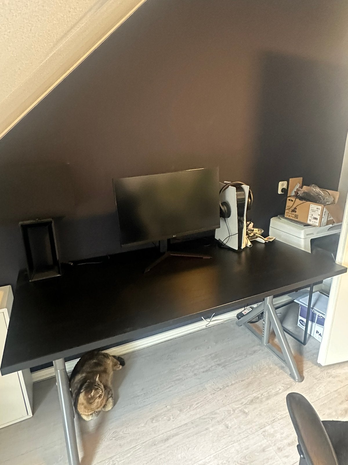 Bureau zwart 160x80cm, Huis en Inrichting, Bureaus, Ophalen, Zwart, 160 cm, Gebruikt