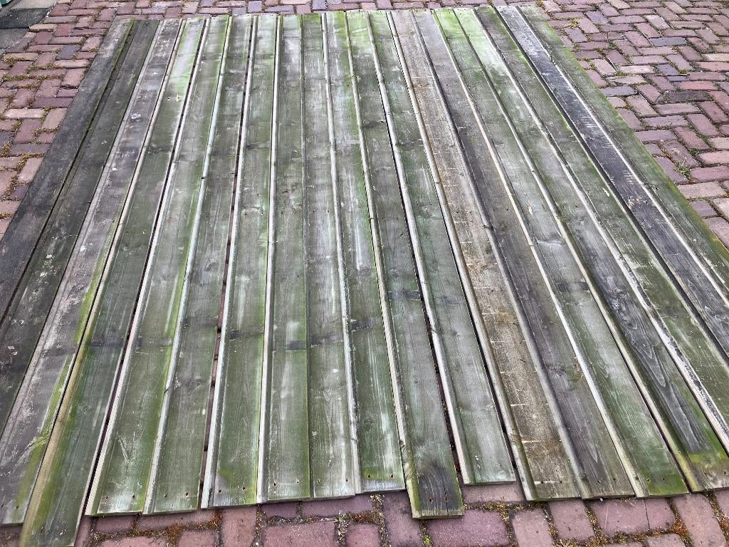 19 planken schuttingplanken meer dan 3 meter lang., Tuin en Terras, Ophalen, Gebruikt, 250 cm of meer, Planken