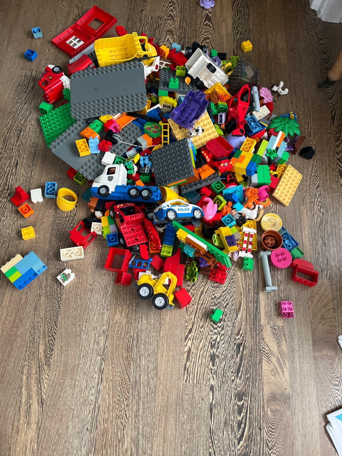 7 kg Duplo Mix: Politie, Brandweer, Dierentuin, Vloerplaten, Ophalen, Gebruikt, Duplo, Losse stenen