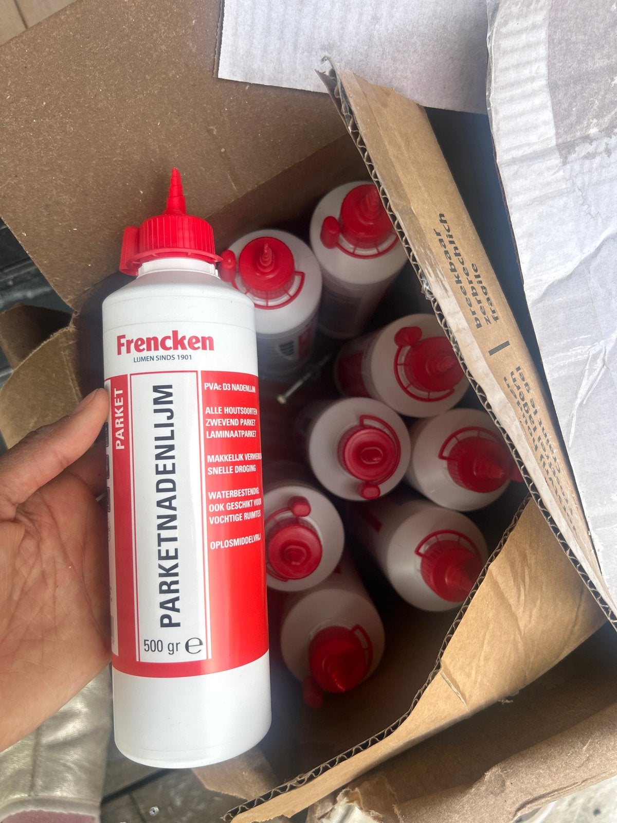10x Frencken Parketnadenlijm - Ongebruikt, 500gr per fles, Ophalen, Nieuw