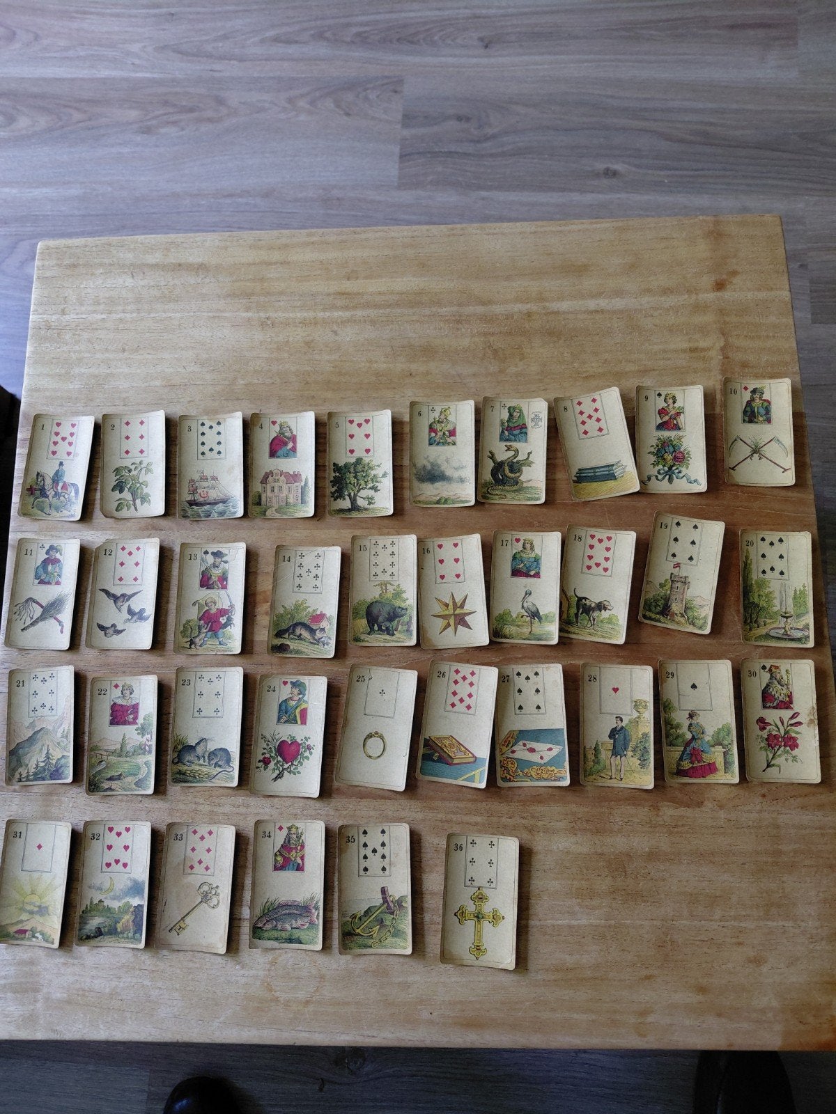lenormand kaarten, Ophalen