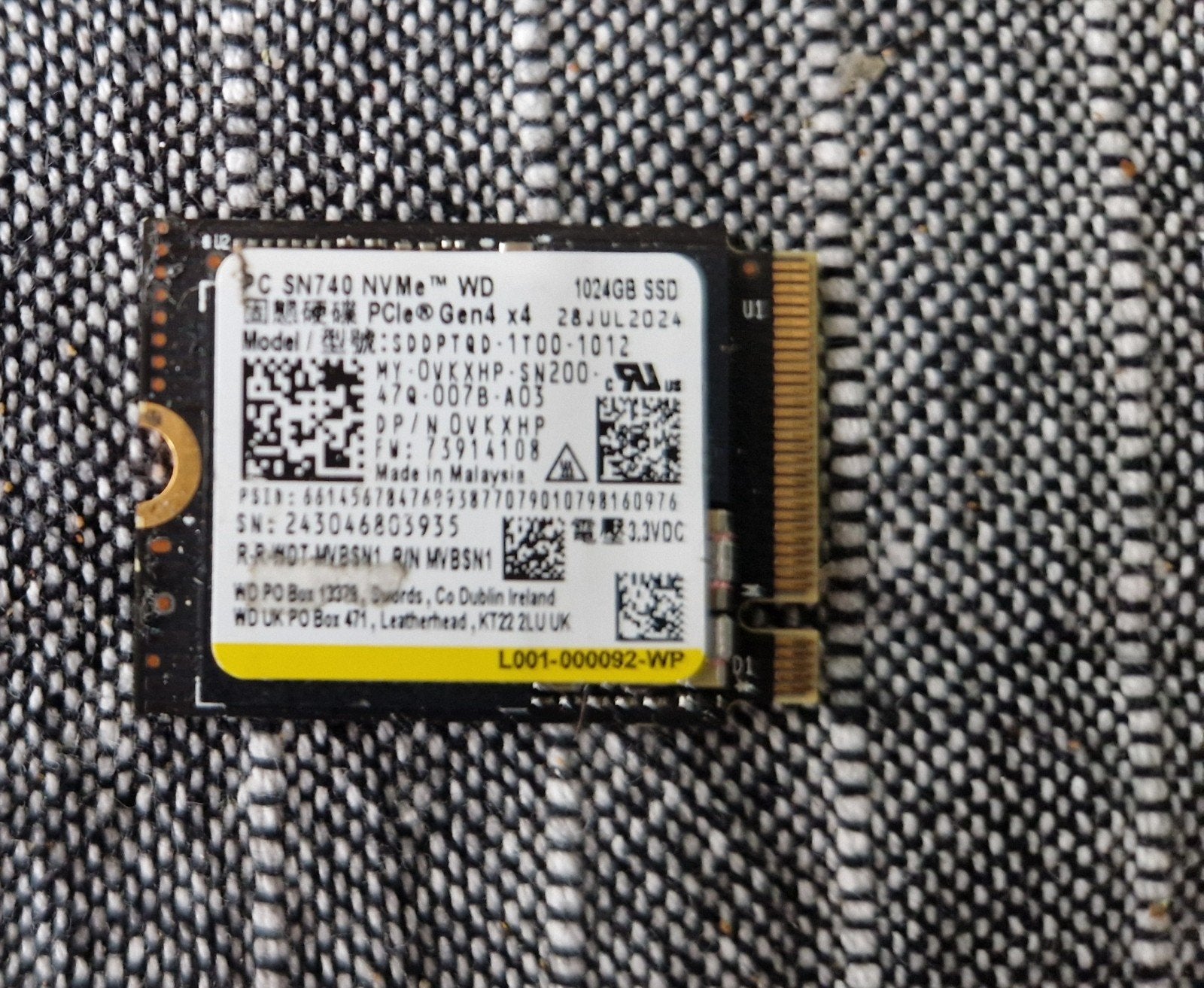 WD SN740 1 TB SSD, Computers en Software, Harde schijven, Intern, SSD, 1024 GB, Zo goed als nieuw