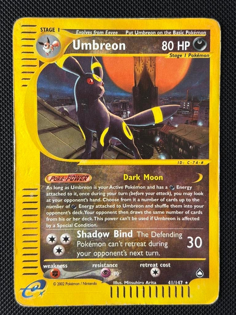 Umbreon Reverse Holo | Aquapolis 41, Ophalen of Verzenden, Zo goed als nieuw