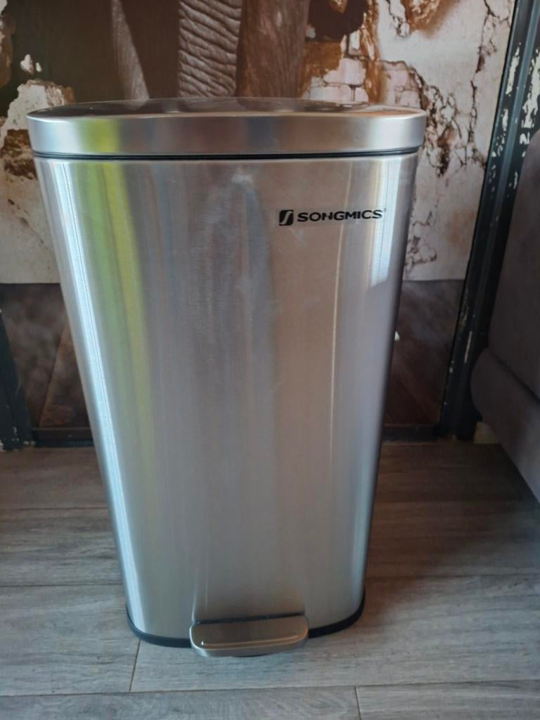 Songmics Pedaalemmer RVS - Stijlvol en Functioneel, Huis en Inrichting, Woonaccessoires | Prullenbakken, Ophalen, Met pedaal, 50 tot 75 cm