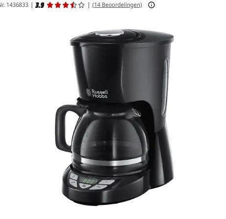 RUSSELL HOBBS 22620-56 Textures Plus - Koffiezetapparaat, Witgoed en Apparatuur, Ophalen, 10 kopjes of meer, Koffiemachine, Gemalen koffie
