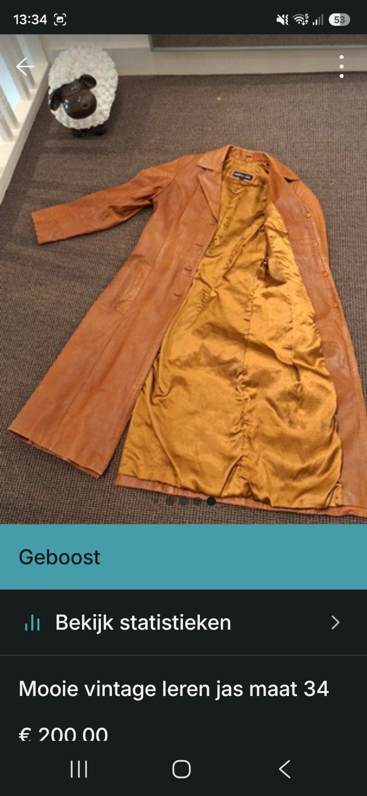 Vintage Leren Jas Maat 34 - Merka Piel, Bruin, Merka Piel, Ophalen of Verzenden, Maat 34 (XS) of kleiner
