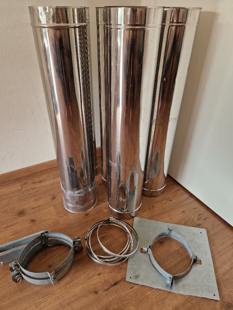 Dubbelwandige Kachelpijp  150 200, Ophalen, Gebruikt, Hout, Houtkachel
