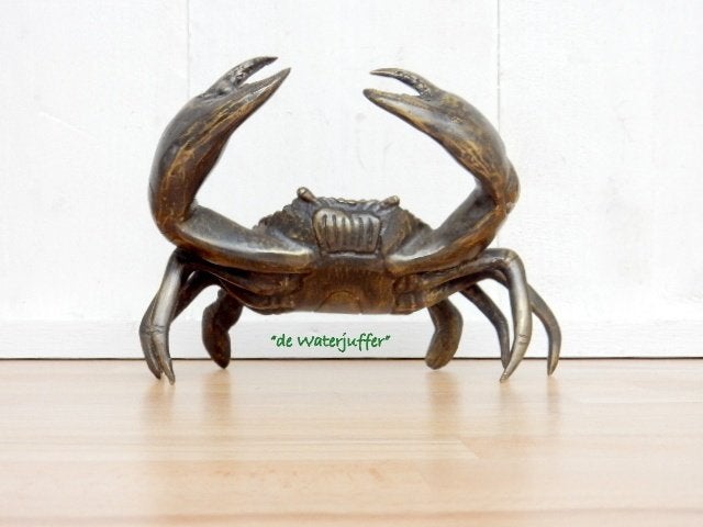 166* Bronzen krab (Boven €75 geen verzendkosten), Ophalen of Verzenden, Nieuw, Overige materialen, Dierenbeeld
