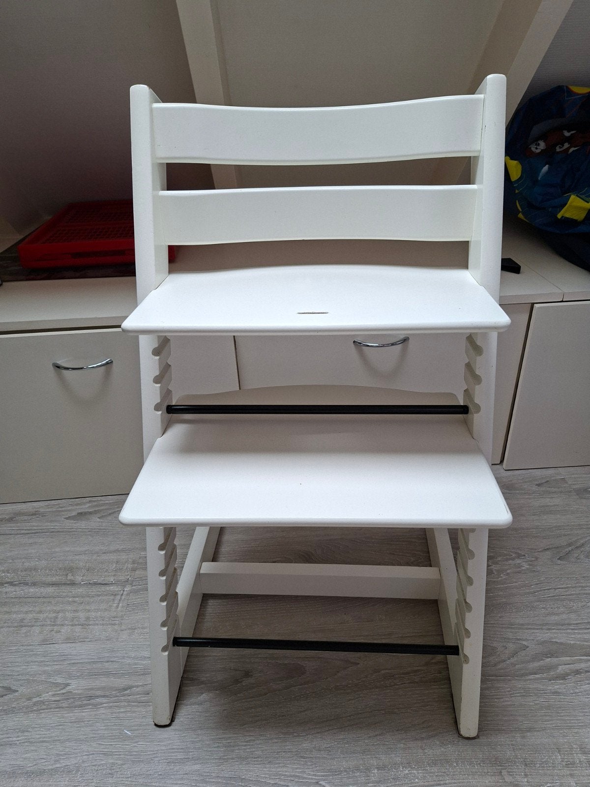 Stokke Tripp Trapp Kinderstoel Wit, Ophalen, Gebruikt, Meegroeistoel, Aanschuifbaar