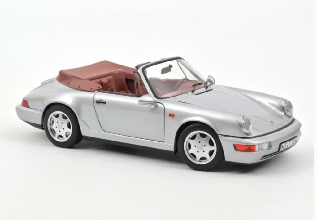 Porsche 911 Carrera 2 Cabrio '90 Zilver 1/18 NOREV R. 187330