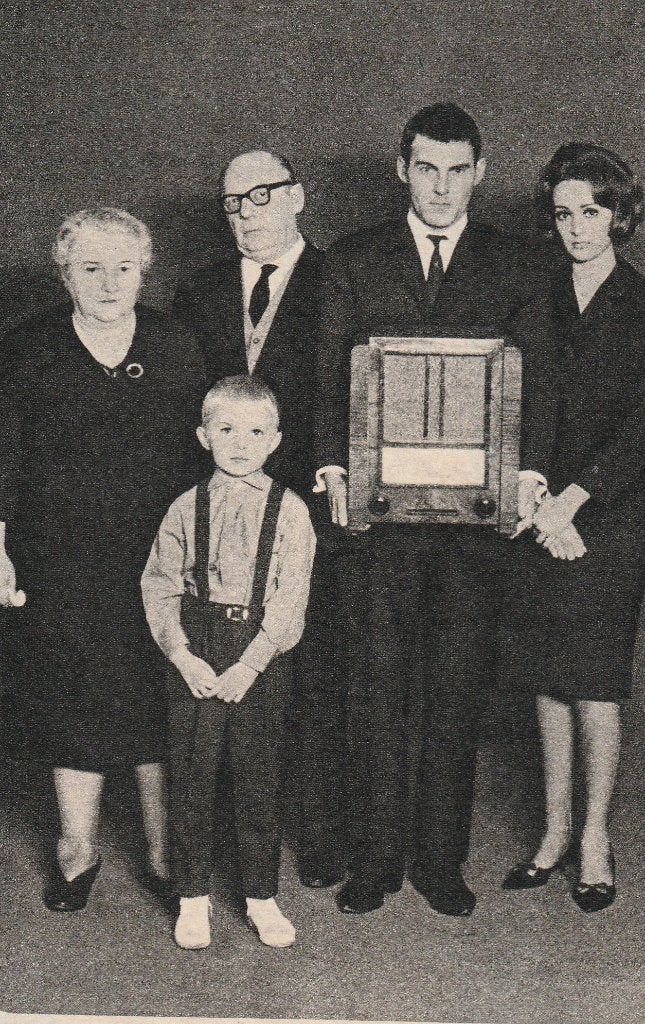 retro reclame 1964 Graetz radio Haarlem jongetje afscheid, Verzenden, Overige typen