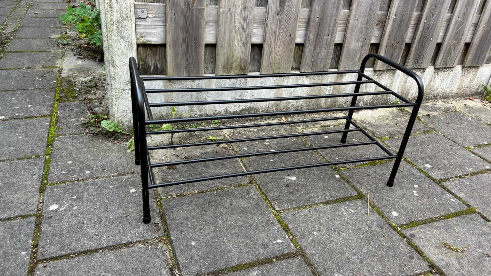 Zwart metalen schoenenrek - 2 lagen, Ophalen, Zo goed als nieuw
