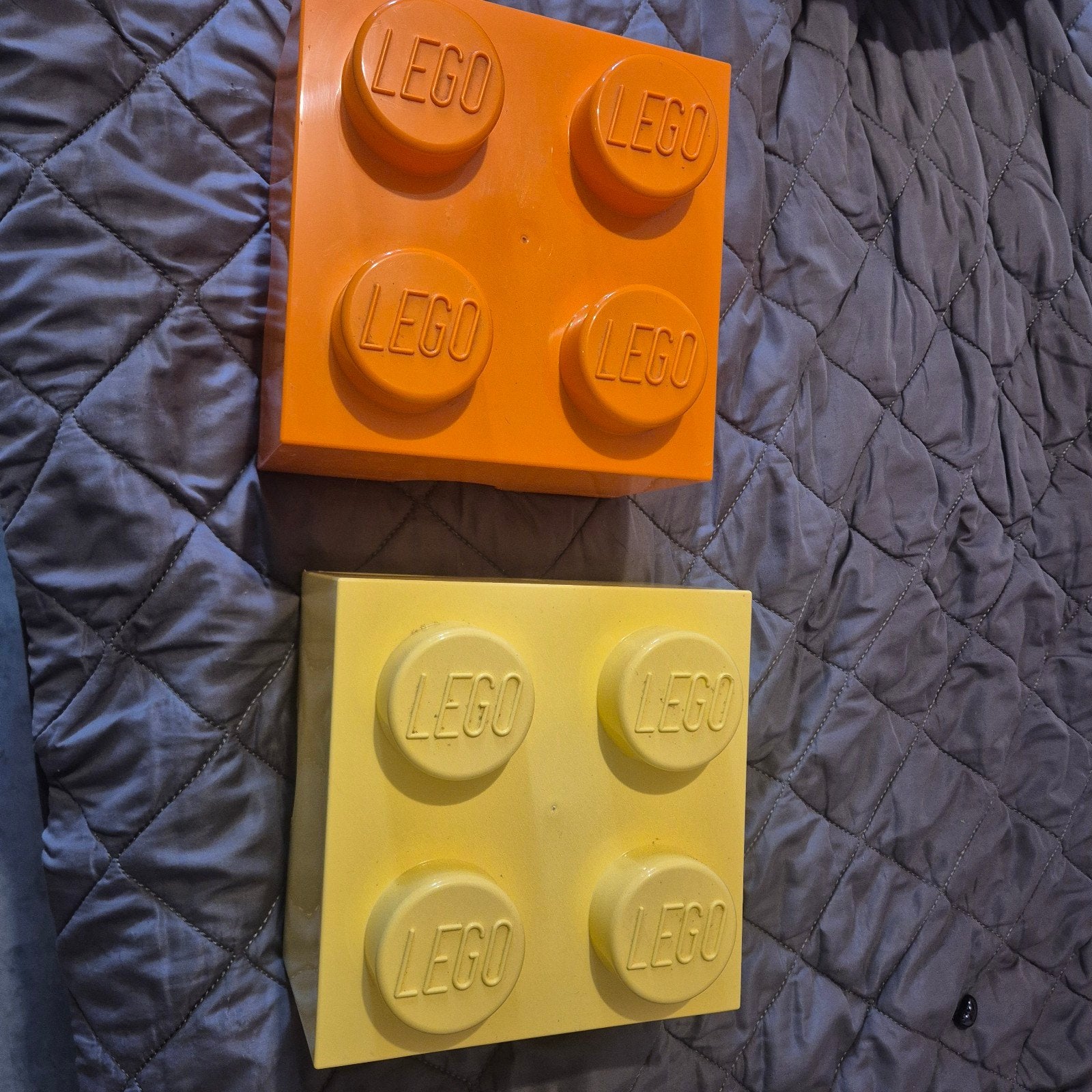 Lego opbergboxen - Geel en Oranje, Ophalen of Verzenden, Gebruikt, Overige typen, Lego