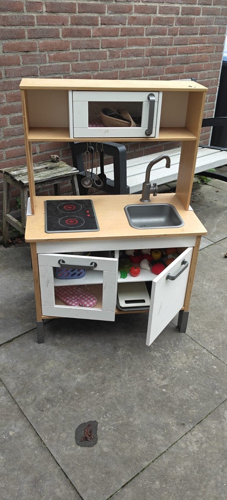 Houten speelkeuken met accessoires, Ophalen, Gebruikt, Hout, Speelkeuken