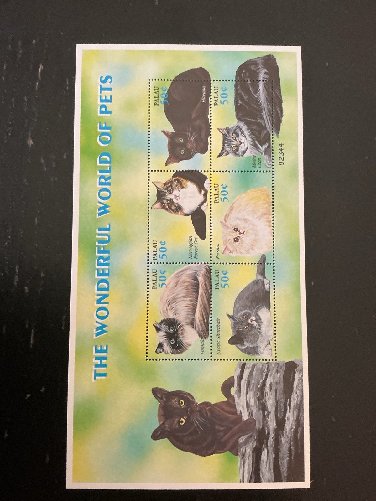 Palau postzegelvel 'The Wonderful World of Pets', Ophalen of Verzenden, Postfris