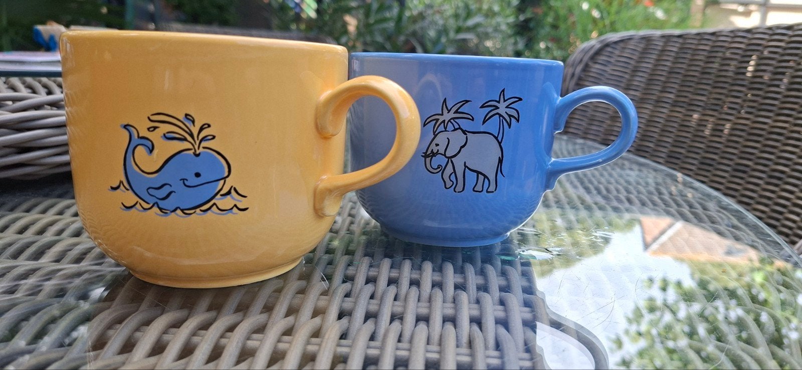 Kilncraft England Mokken - Geel en Blauw met Dierenprint, Ophalen of Verzenden