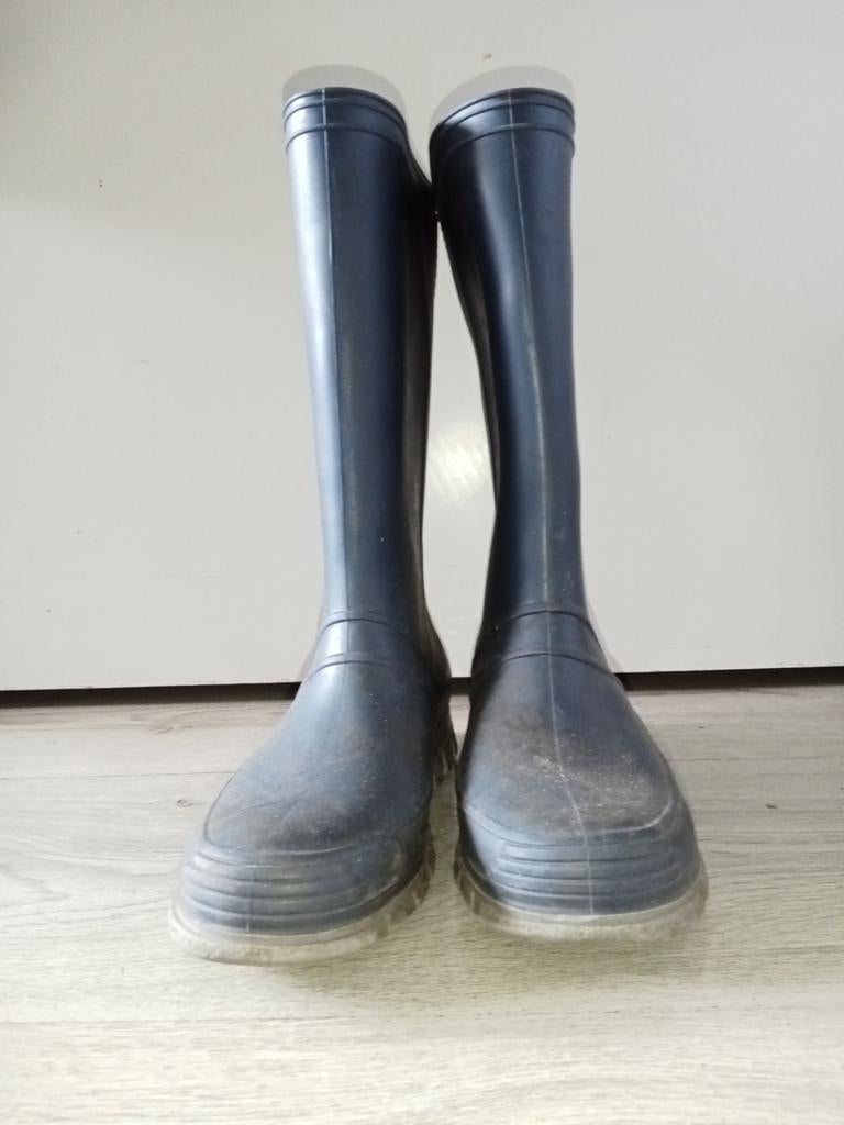 Donkerblauwe regenlaarzen maat 36, Ophalen of Verzenden, Gedragen, Blauw, Regenlaarzen