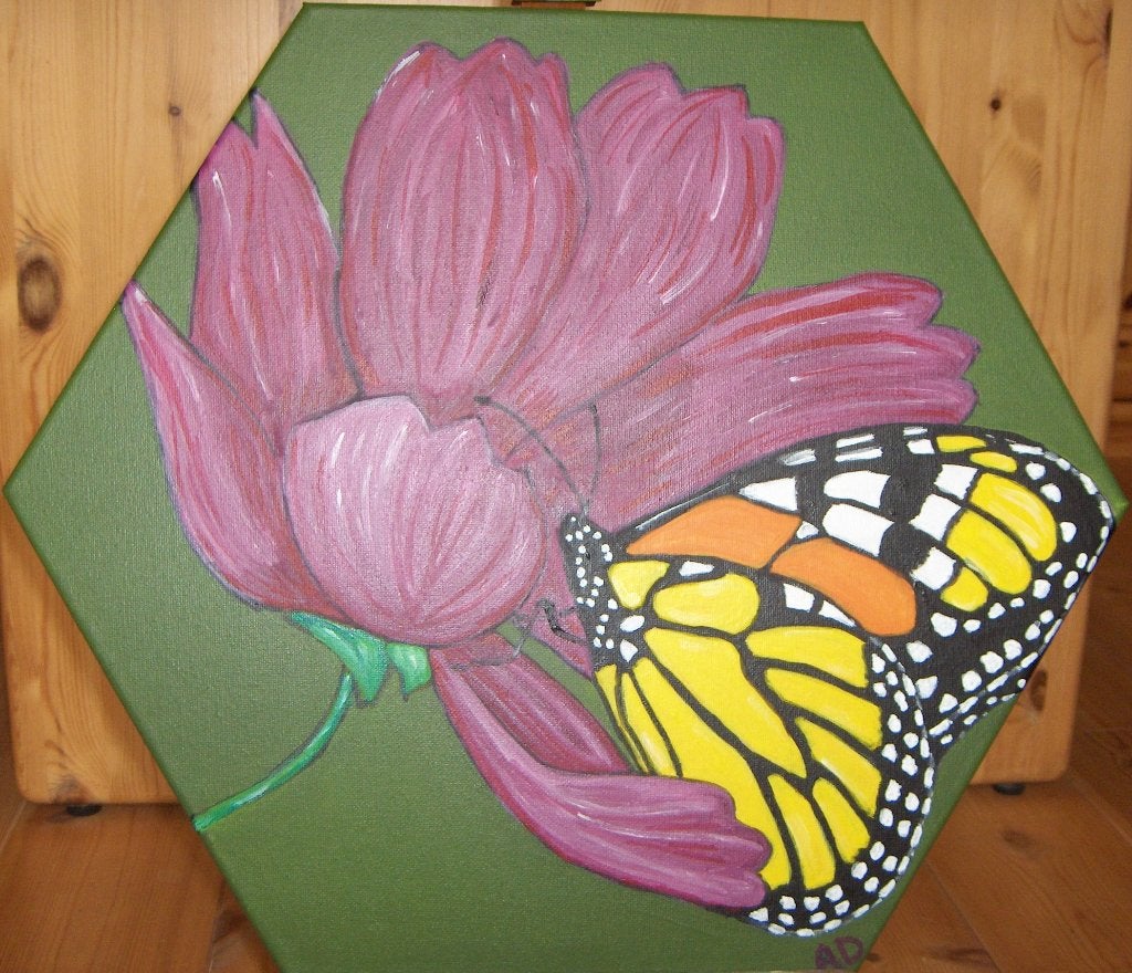 Vlinder, Acrylverf, Handgeschilderd, Ophalen of Verzenden, Dieren
