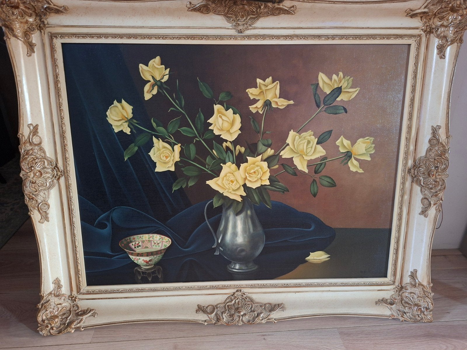 Mooi olie verf schilderij 95x75 Dijkhuizen, Ophalen of Verzenden