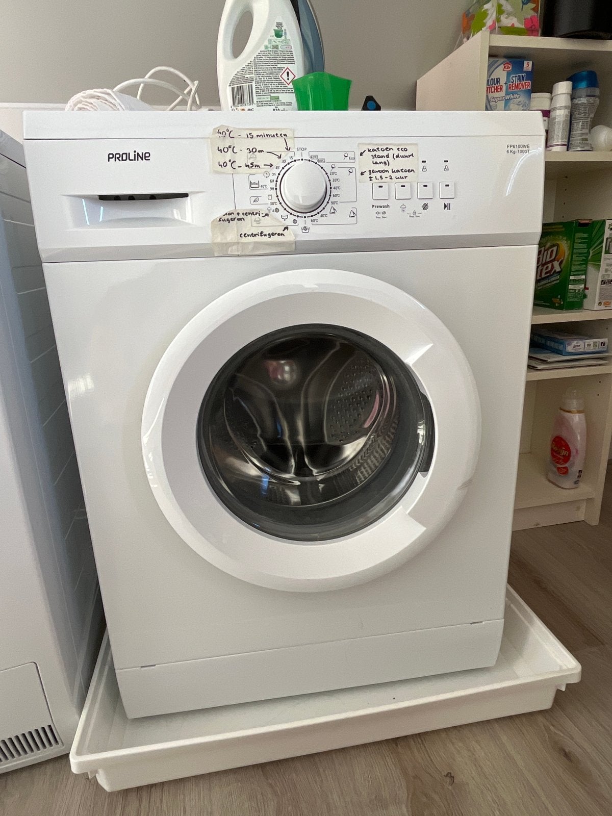Proline FP6100WE Wasmachine - 6 kg, 1000 toeren, Witgoed en Apparatuur, Ophalen, 4 tot 6 kg, Voorlader, 85 tot 90 cm