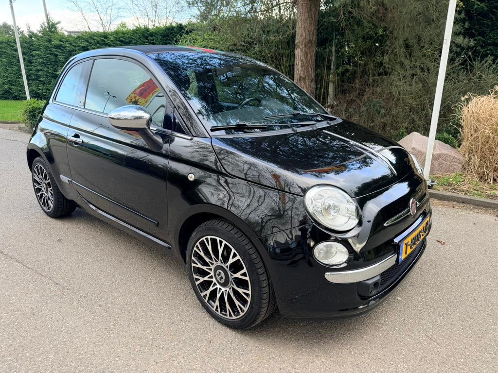 Fiat 500C 0.9 85pk Turbo Twinair LEDER/CLIMA/GUCCI’/XENON., Auto's, Cabriolet, Zwart, Leder, Bedrijf