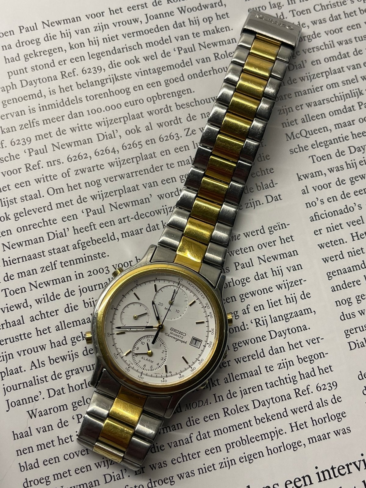 Seiko Chronograph Alarm 7T32-6A50 – Vintage (1988), Polshorloge, Ophalen of Verzenden, Zo goed als nieuw, Seiko