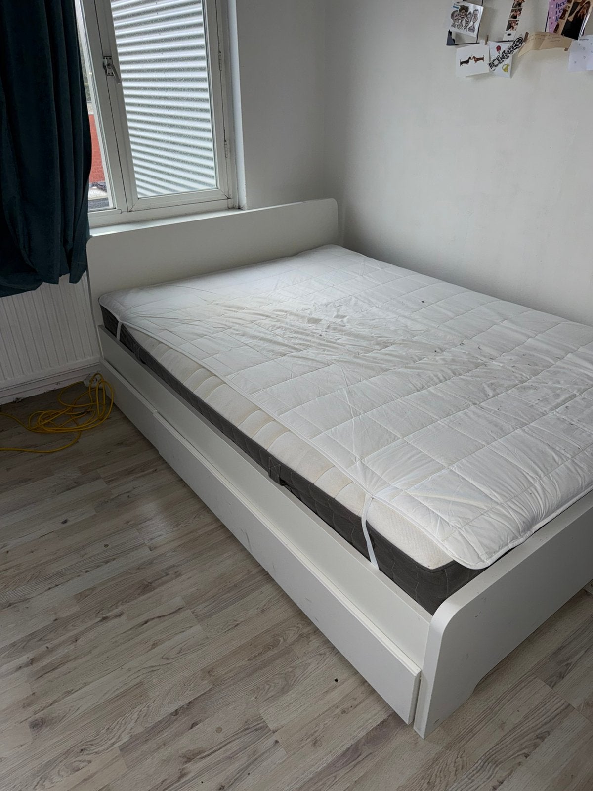 Ikea bed 140x200, Ophalen, Wit, Tweepersoons, 140 cm