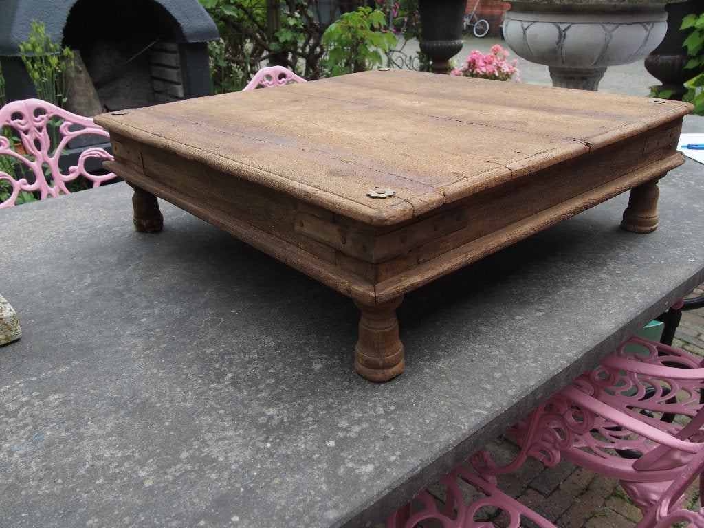 Oude Houten Bajot / Decoratietafel - 59x17 cm, Ophalen, Gebruikt, Overige typen, Rechthoekig