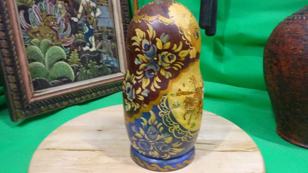 Handgeschilderde set van 9 matryoshka poppen., Gebruikt, ., Ophalen of Verzenden, .