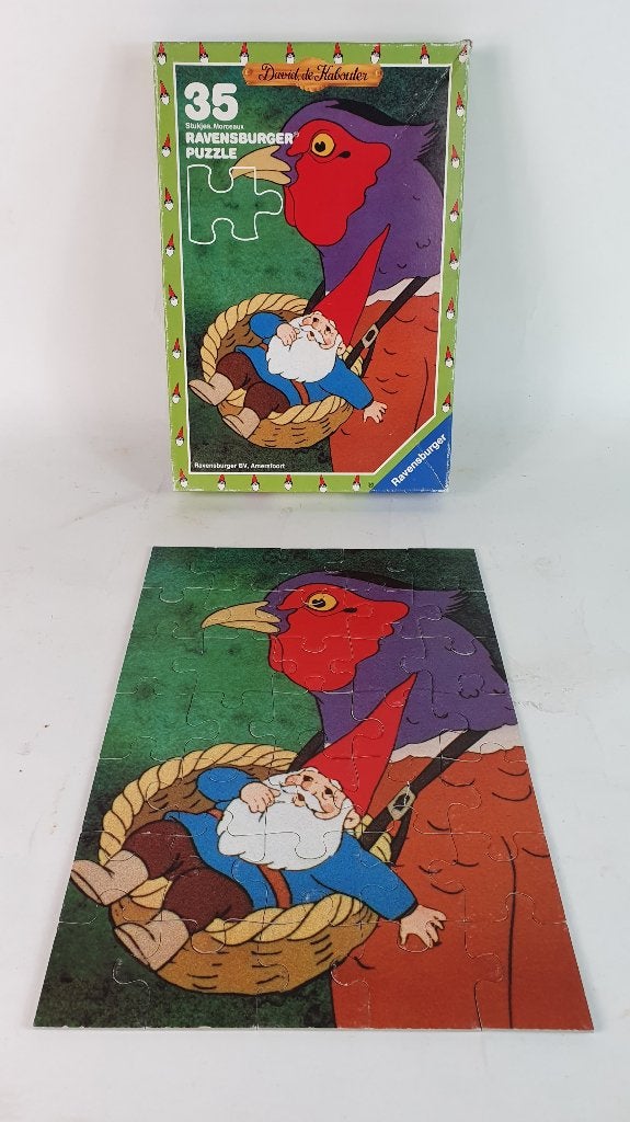 David de Kabouter, vintage puzzel, Ravensburger 1988. 8C5, Tweedehands verkoop, Tweedehands verkoop, Gebruikt, Geen@idee.nl