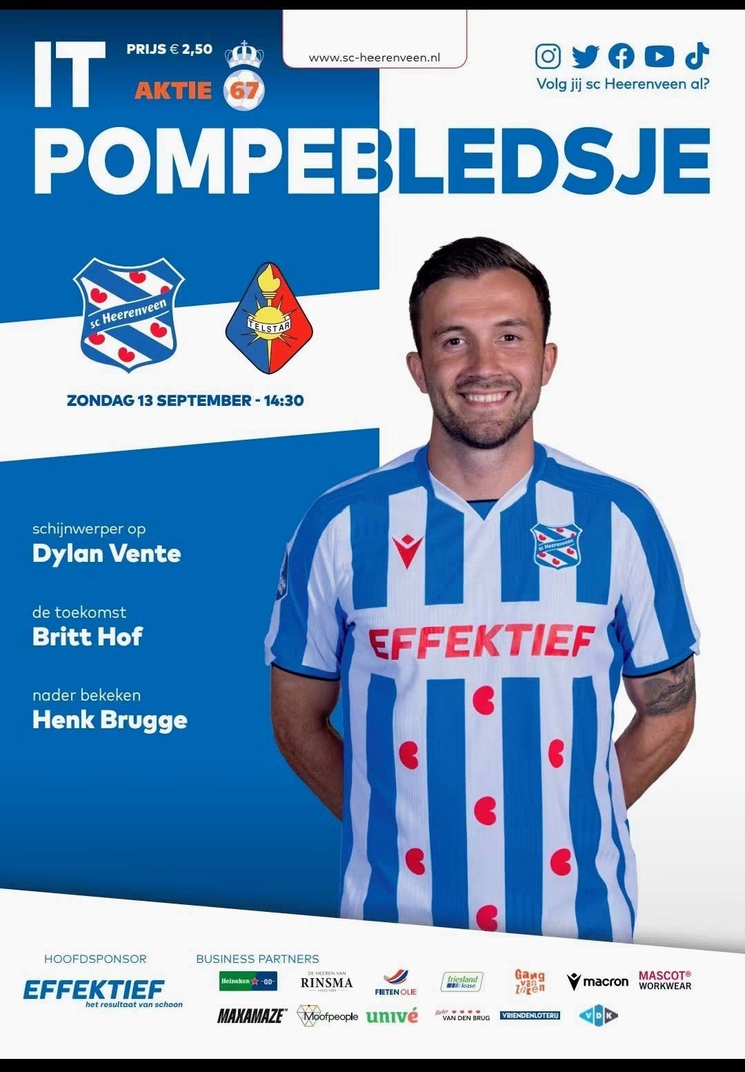 Programmaboekje SC Heerenveen - Telstar 13 september 2026, Verzamelen, Ophalen of Verzenden, Overige binnenlandse clubs