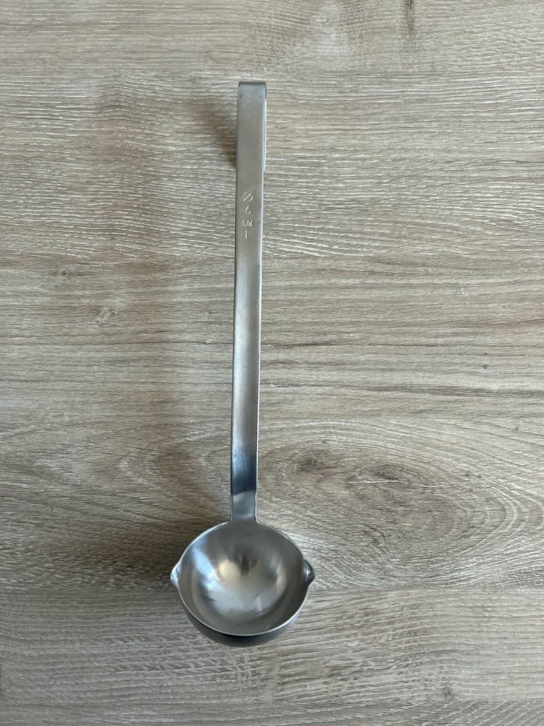 Sauslepel RVS diameter 6 cm 0.06 liter, Huis en Inrichting, Keuken | Bestek, Ophalen, Gebruikt, Los bestek, Rvs of Chroom