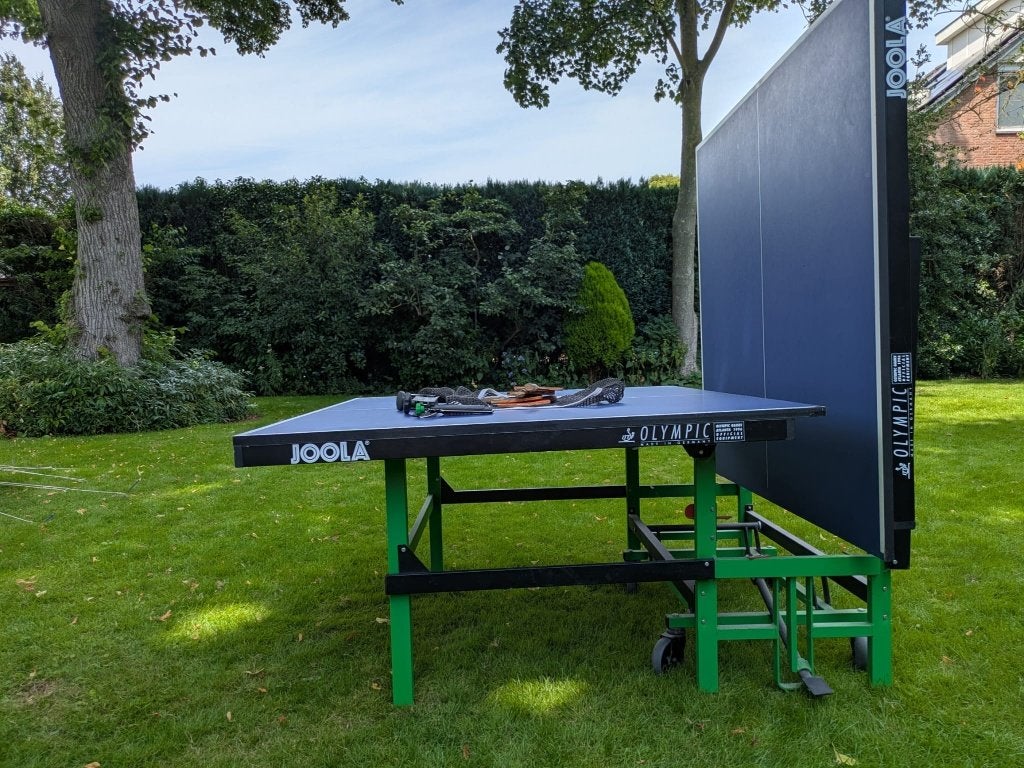 wedstrijd tafeltennistafel, Sport en Fitness, Tafeltennis, Ophalen, Gebruikt, Tafel Indoor, Verrijdbaar