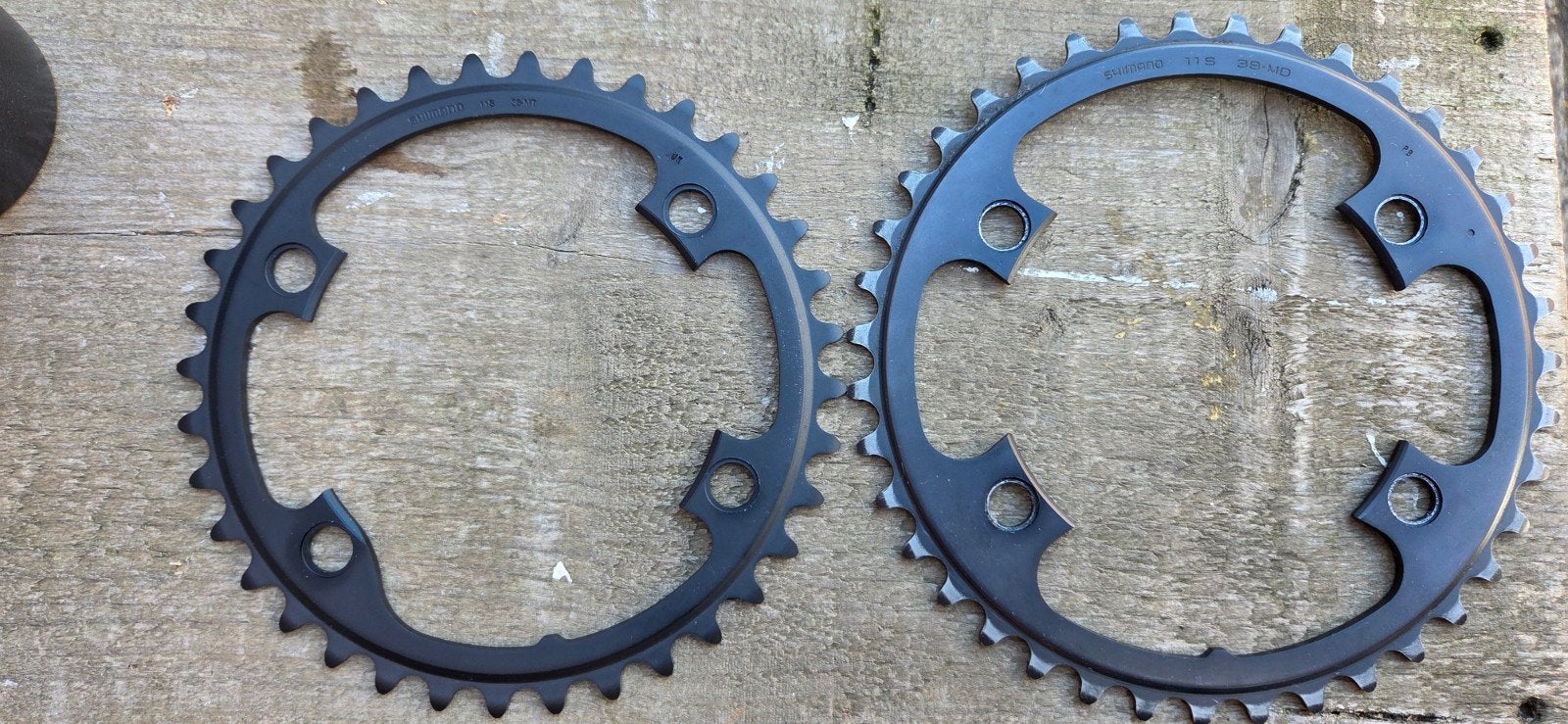 Shimano 11S 36T en 39T kettingbladen, Crankstel of Pedalen, Ophalen of Verzenden, Zo goed als nieuw, Aluminium