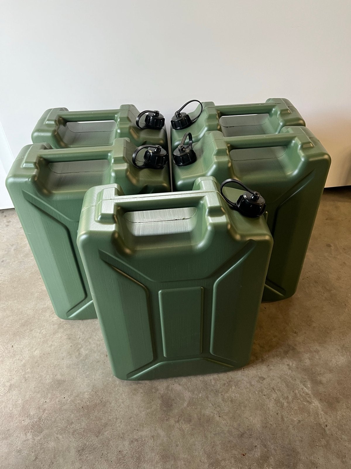 Set van 5 groene jerrycans van 20 liter, Ophalen