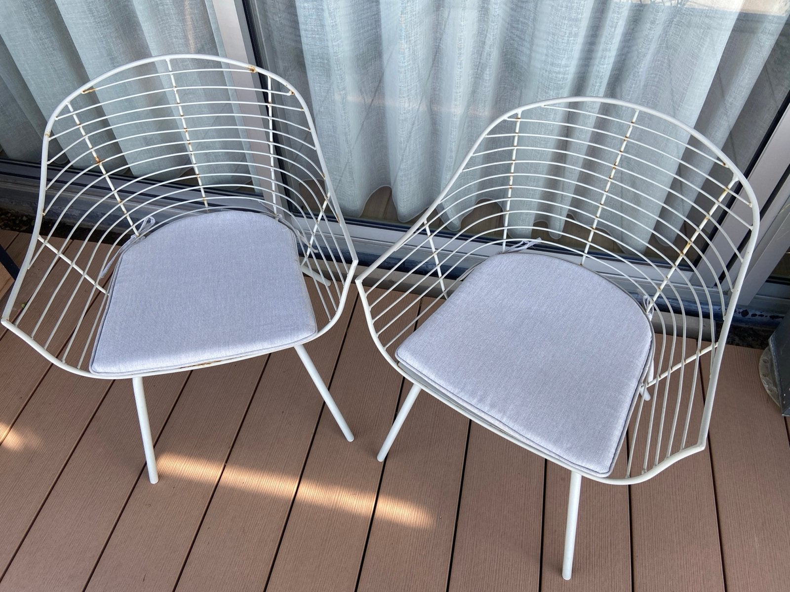 2x Skylar stoel grijs met kussens - Buitenstoelen, Ophalen, Gebruikt, Metaal