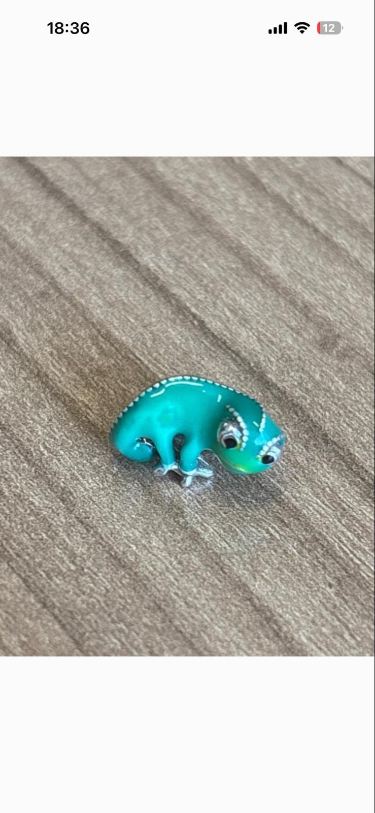 Leuke Pascal bedel in de vorm van een kameleon, Sieraden, Tassen en Uiterlijk, Bedels, Overige merken, Overige materialen, Gebruikt