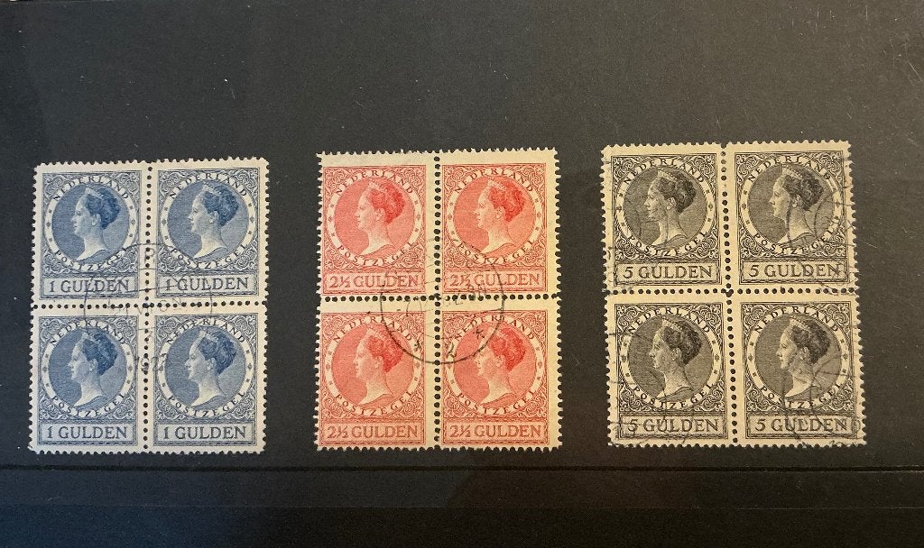 Mooie blokkken van 4 Koningin Wilhelmina uit 1926-1927, Ophalen of Verzenden, Koningin Wilhelmina, Setje