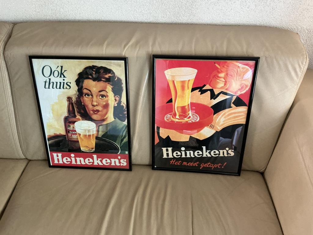 Heineken schilderij, Verzamelen, Biermerken, Ophalen of Verzenden, Zo goed als nieuw, Reclamebord, Plaat of Schild, Heineken