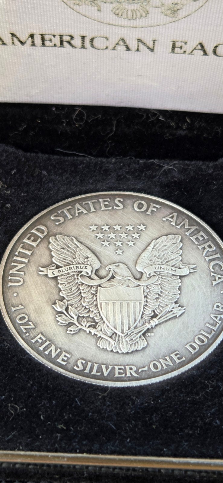 Zilveren American Eagle munt 1996 in doosje, Ophalen of Verzenden