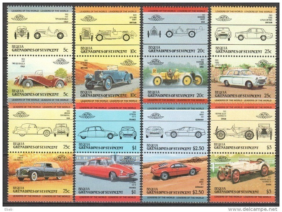 serie auto's St Vincent, Verzenden, Postfris, Auto's